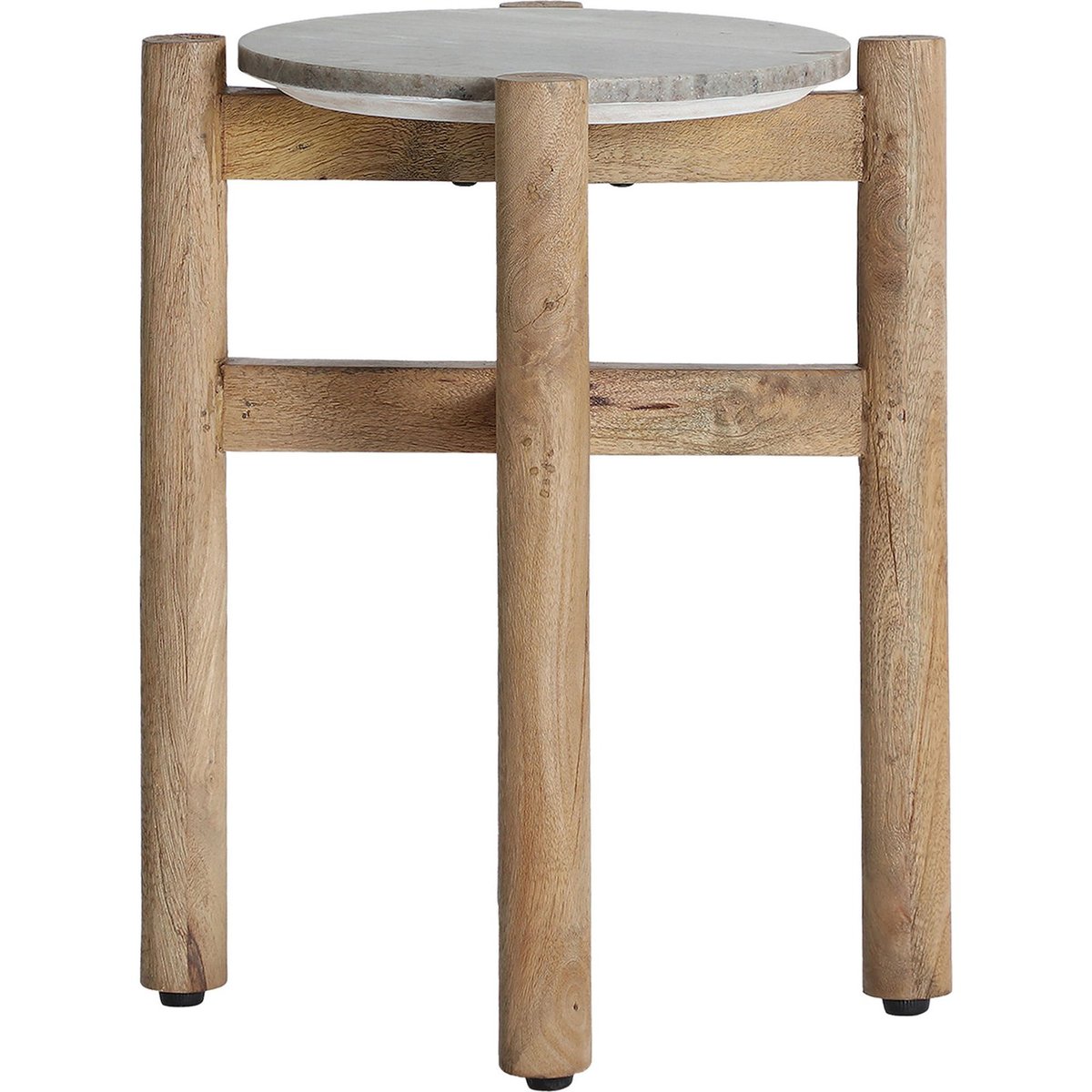Table d'appoint en marbre et manguier gris marbre et bois de manguier, RECOLLECTION