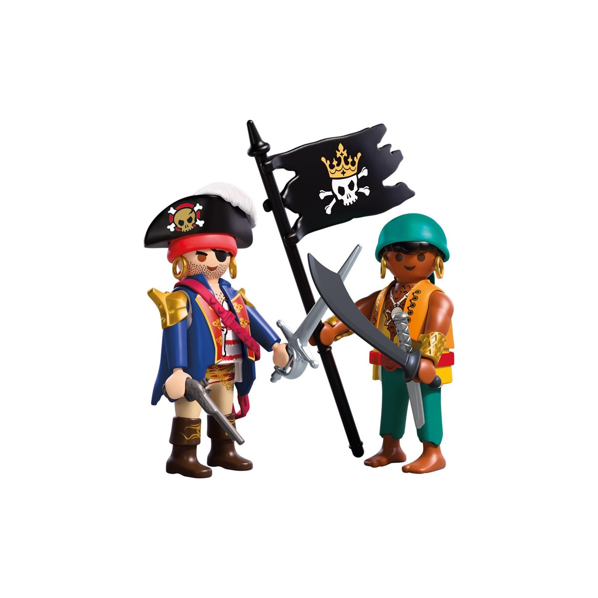DuoPackPirates avec drapeau multicolore, PLAYMOBIL