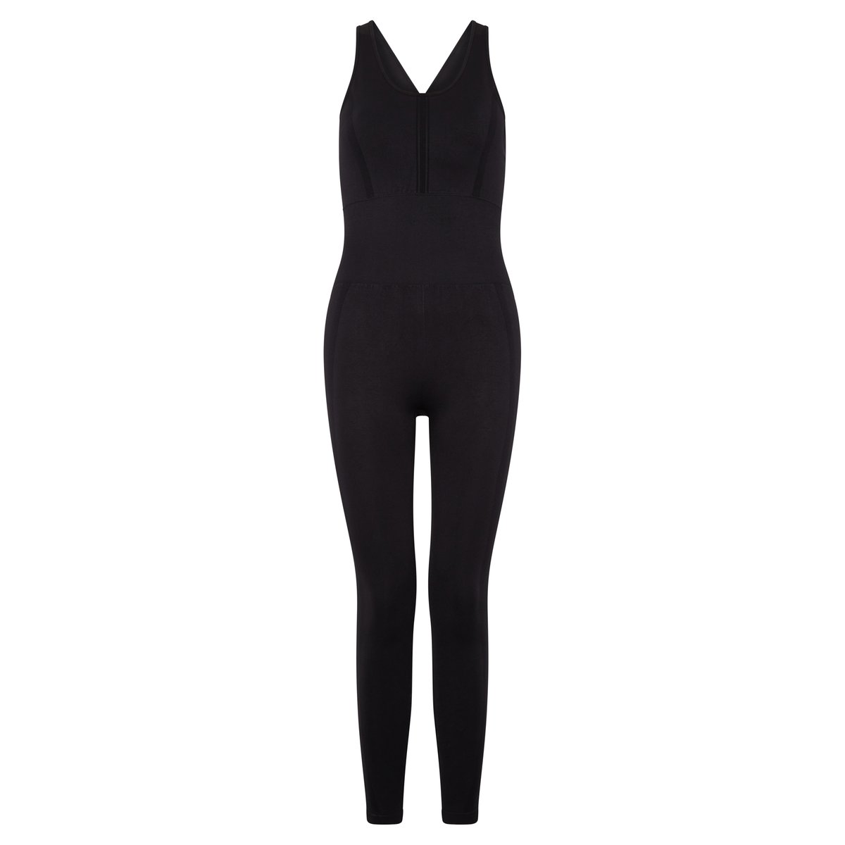 Combinaison de sport femme Sarika effet gainant noir profond, BORN