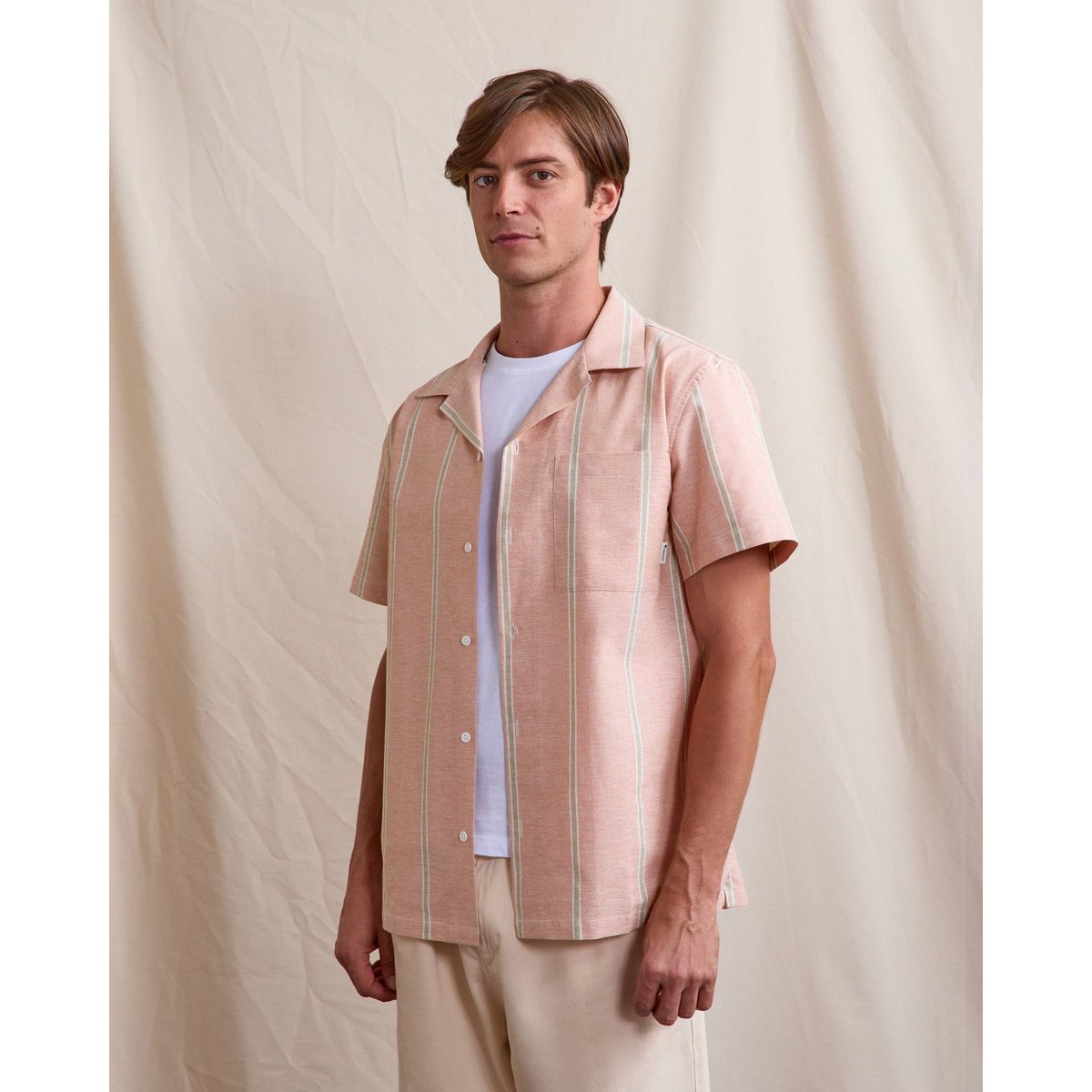 Chemise PAIOLIVE brique et écru, FAGUO