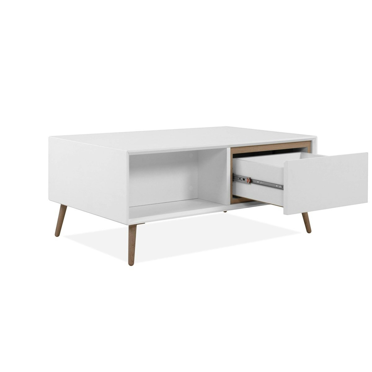 Table basse blanche avec rangement AVIO blanc, PIER IMPORT