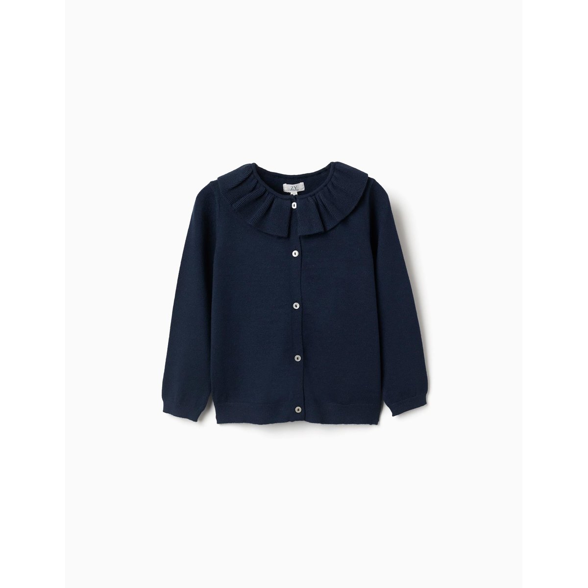 Gilet en maille avec col à volants bleu, ZIPPY