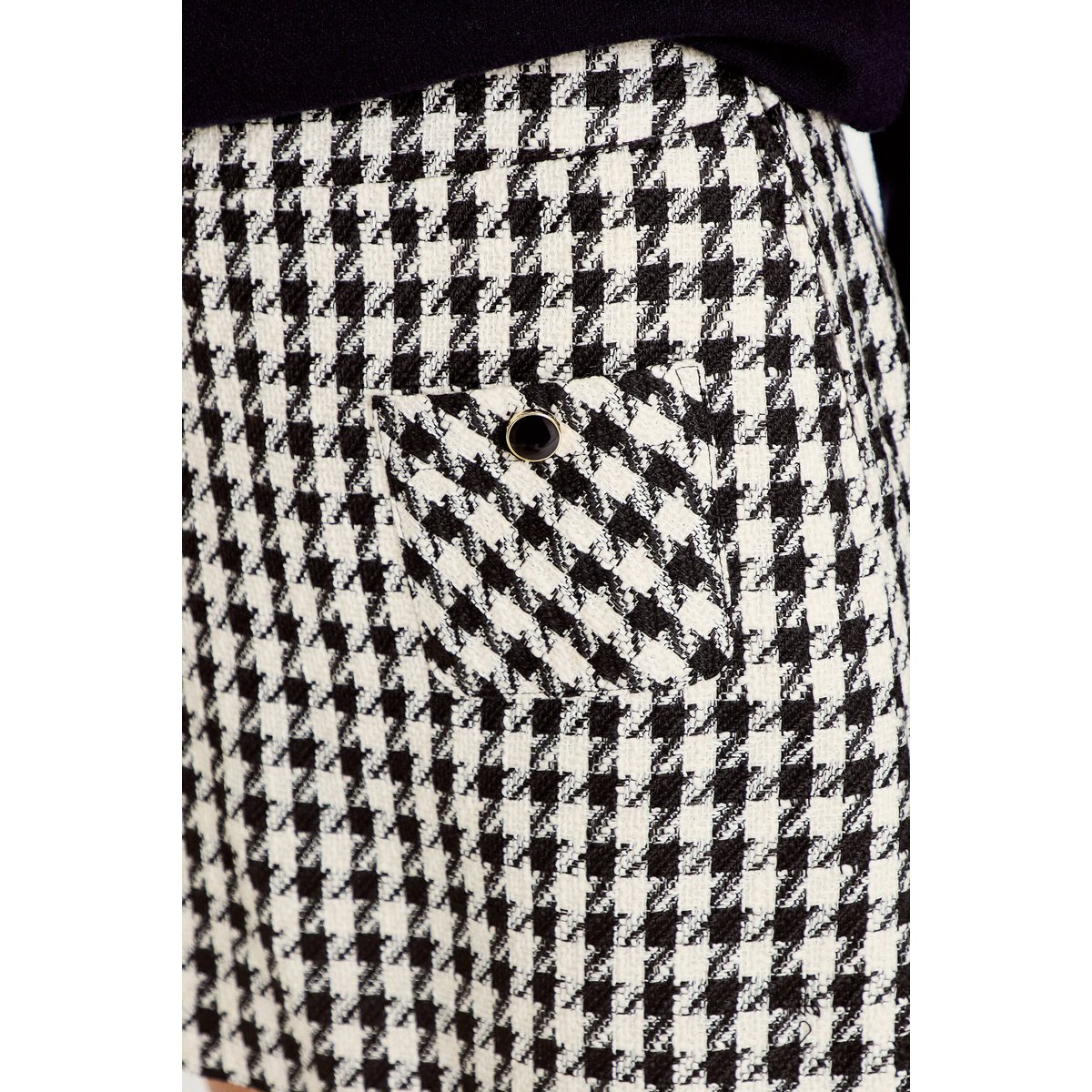 Jupe-short trapèze tweed taille haute noir, CACHE CACHE