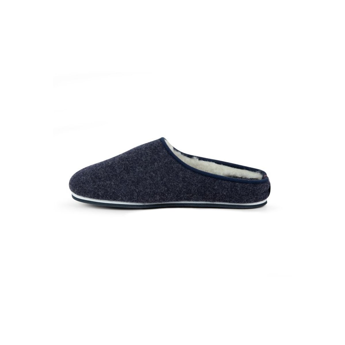 Chaussons d'intérieur en laine Claude bleu marine, LE SLIP FRANCAIS