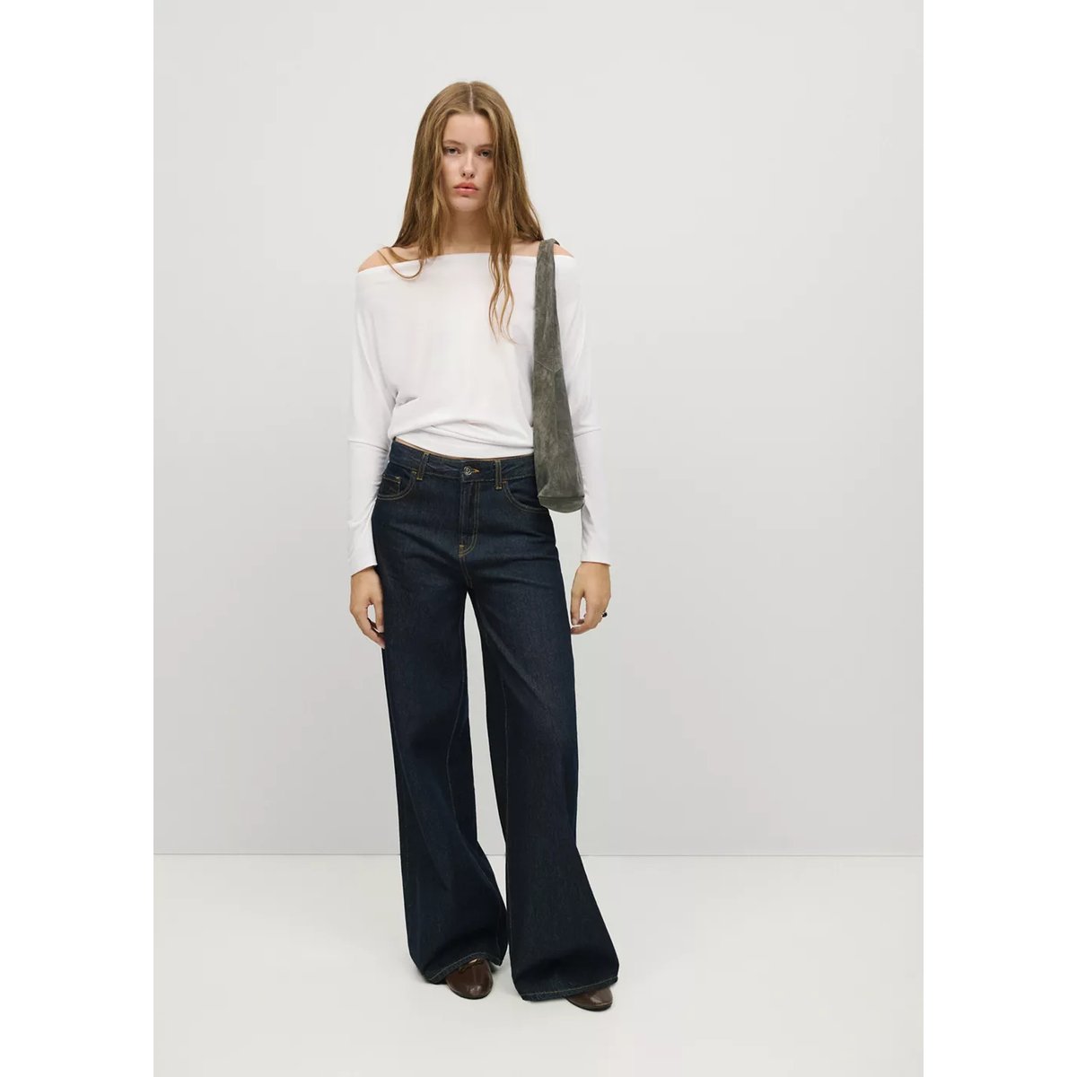 T-shirt épaules dénudées blanc cassé, MANGO TEEN