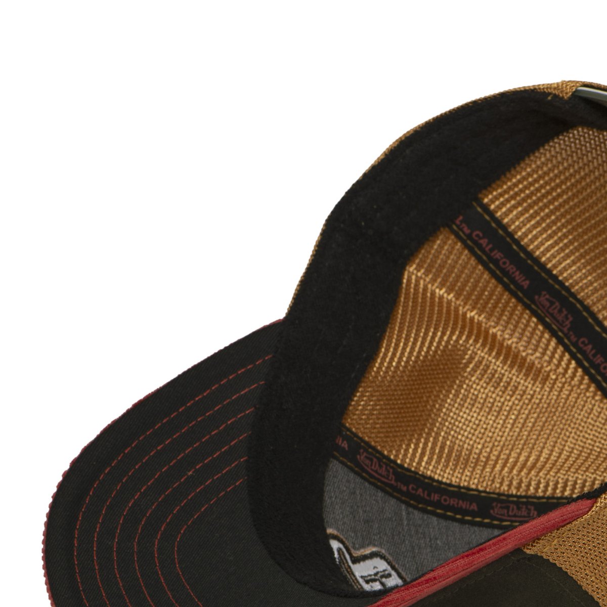 Casquette Trucker S-CURVED rouge/orange/kaki foncé/moutarde, VON DUTCH