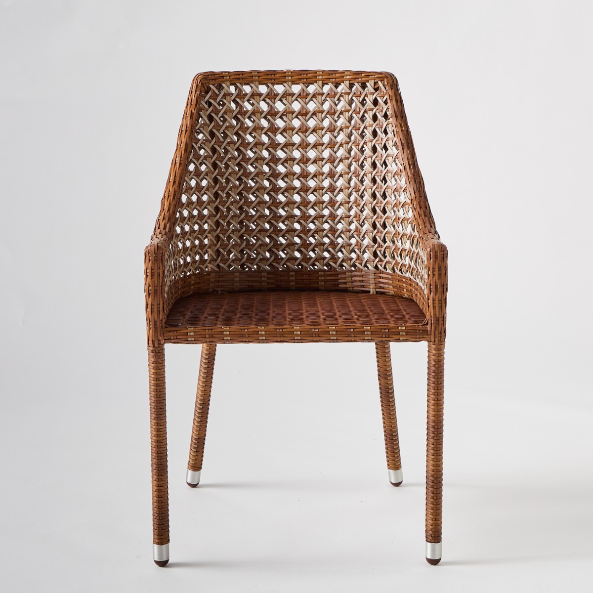 Fauteuil de table en résine tressée ANTIBES LATERITE rotin teinté "miel", KOK
