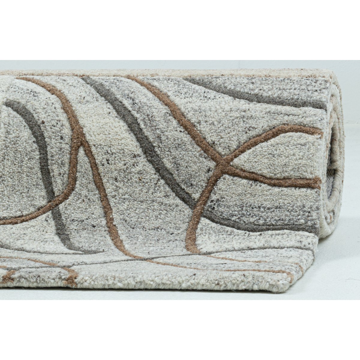 Tapis de salon tufté main - ROYAL NATUR naturel gris, THEKO