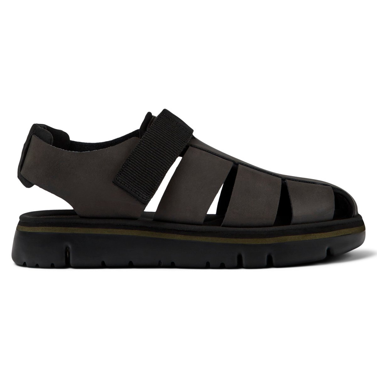 Sandales Cuir Oruga marron foncé, CAMPER