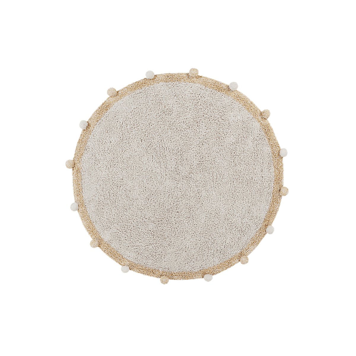 Tapis Rond en coton BUBBLY naturel, miel, LORENA CANALS