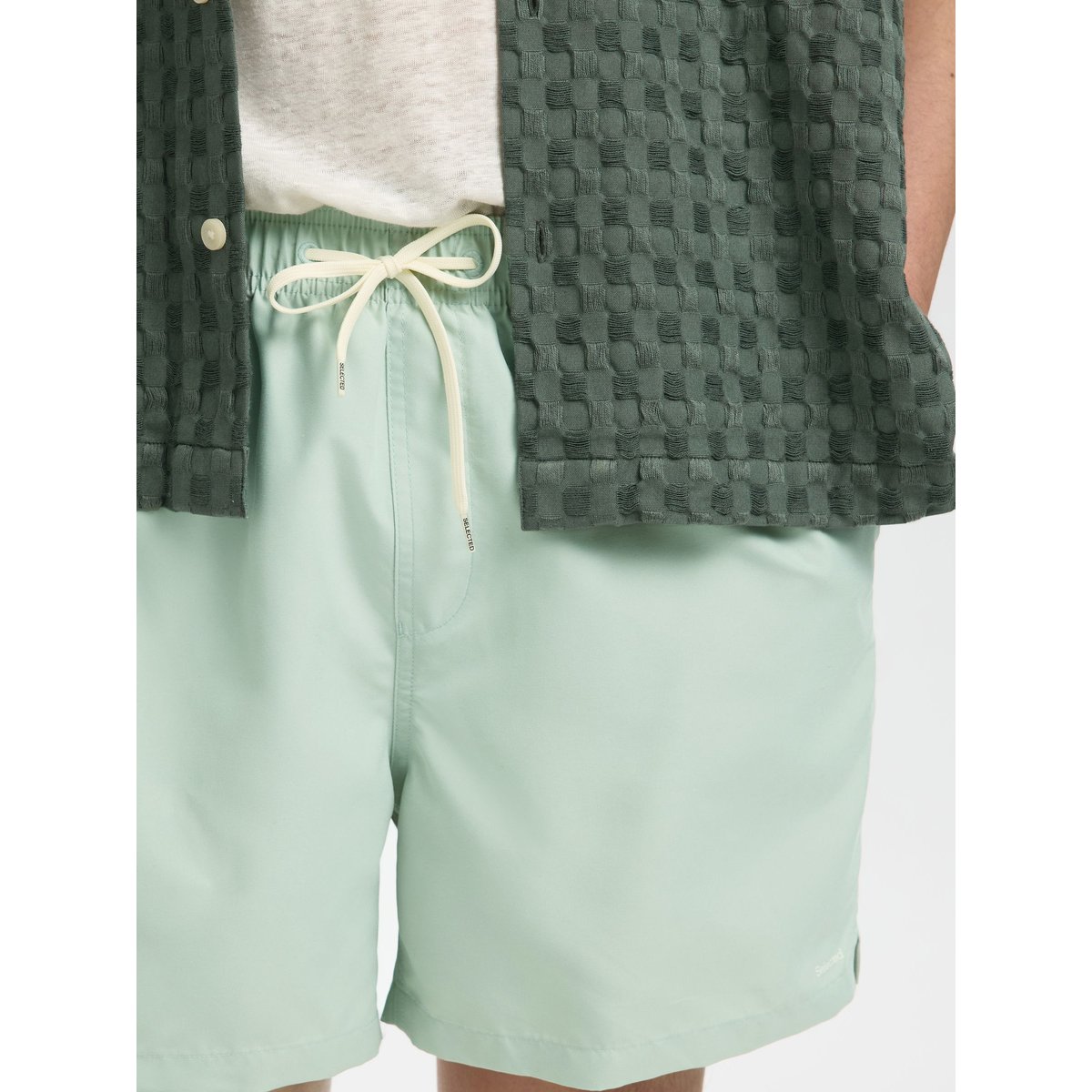Short De Bain turquoise - aqua gray, SELECTED