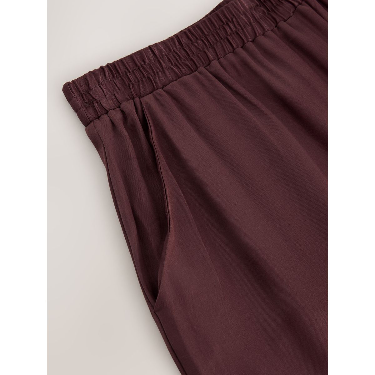 Pantalon bouffant en satin ourlets élastiques marron chocolat, NEXT