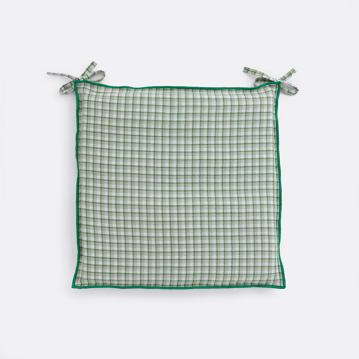 Cuscino per sedia, cotone percalle, NINON verde vichy, LA REDOUTE INTERIEURS