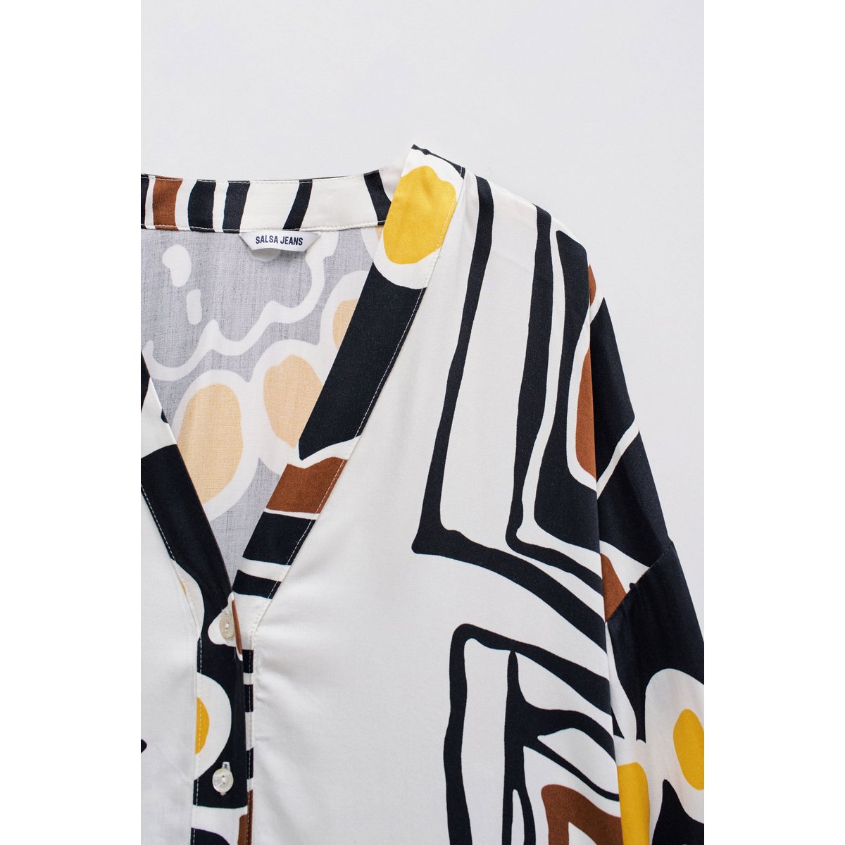 CHEMISE OVERSIZE À MOTIF COLORÉ vert clair, SALSA JEANS