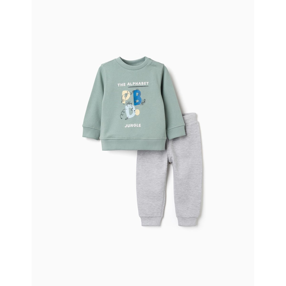 Ensemble de jogging avec lettres imprimées vert, ZIPPY