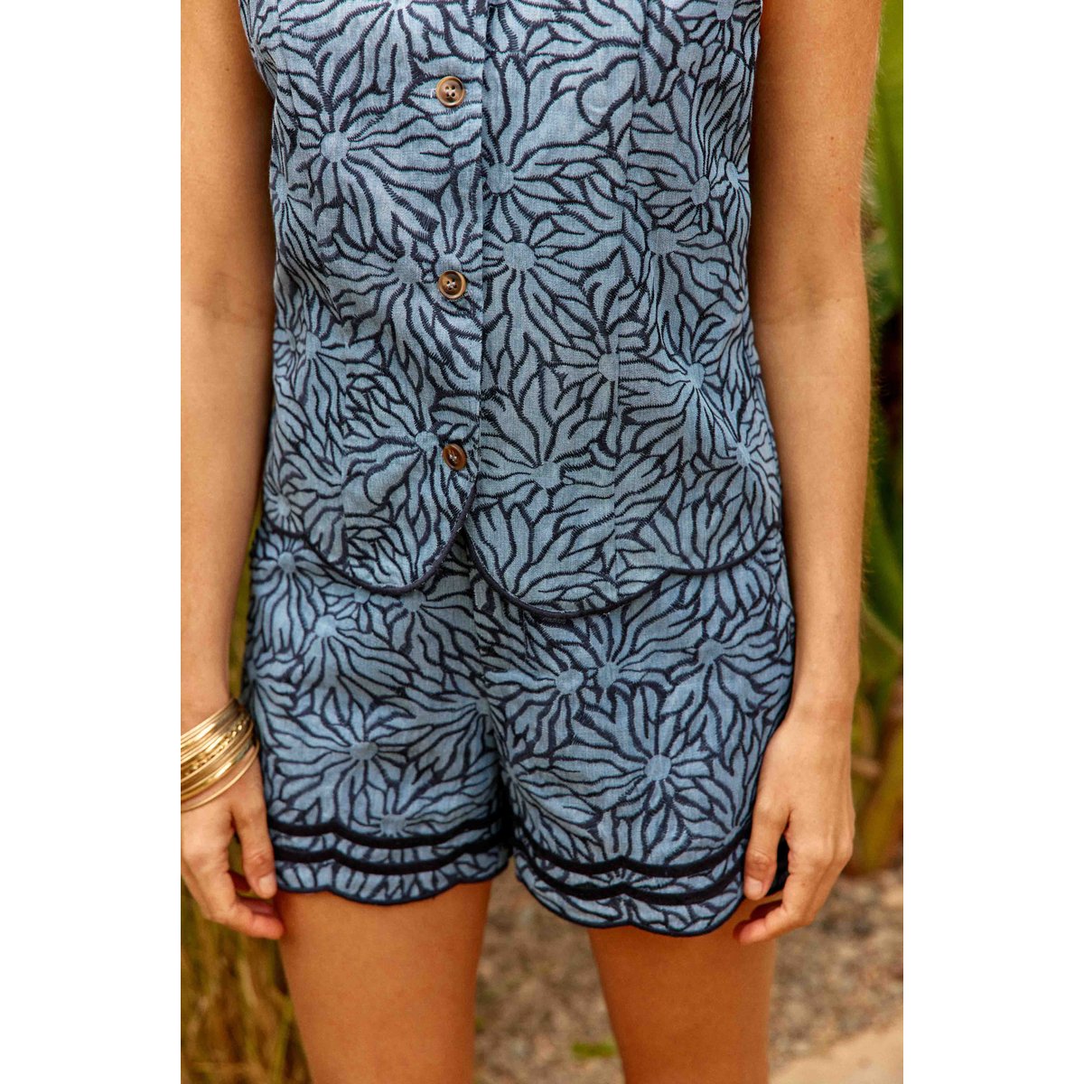 Top sans manches col rond imprimé floral VRENZ 93-double wash, LA PETITE ETOILE