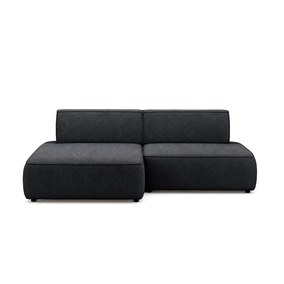 Canapé d'Angle Convertible en Velours 4 places - LISETTE noir, BEST MOBILIER