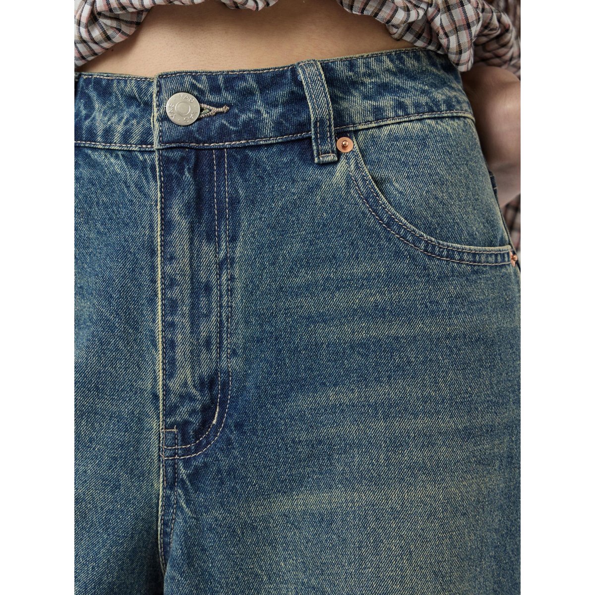 Jean À Coupe Ample medium blue denim, YAS