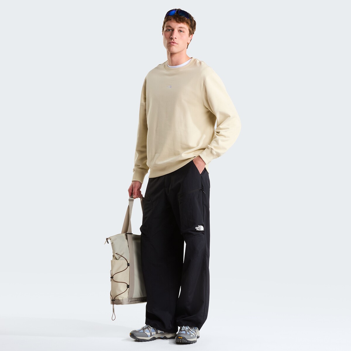 Sweater van geborsteld molton beige , THE NORTH FACE