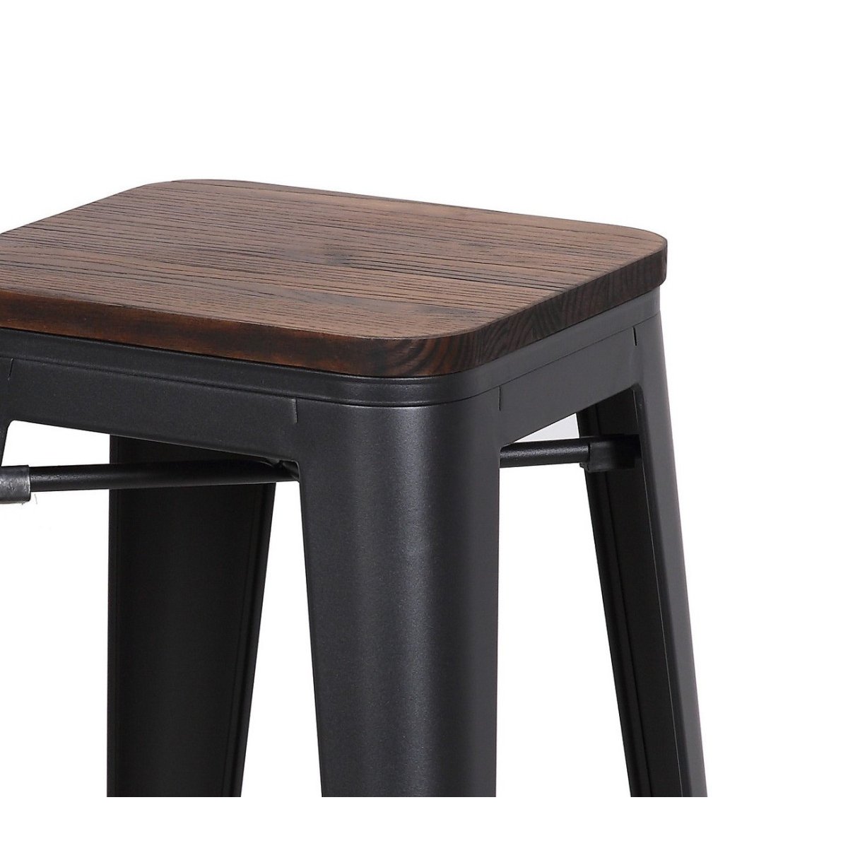 Tabouret de bar en acier et bois - NEVADA marron, MATHI DESIGN