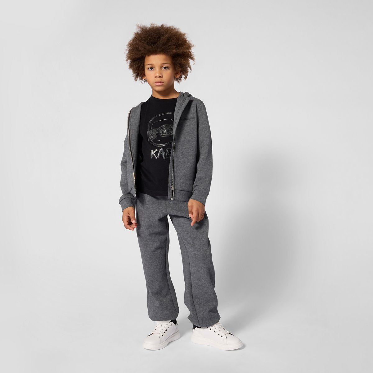 Sweat à capuche gris fonce chine, KARL LAGERFELD KIDS