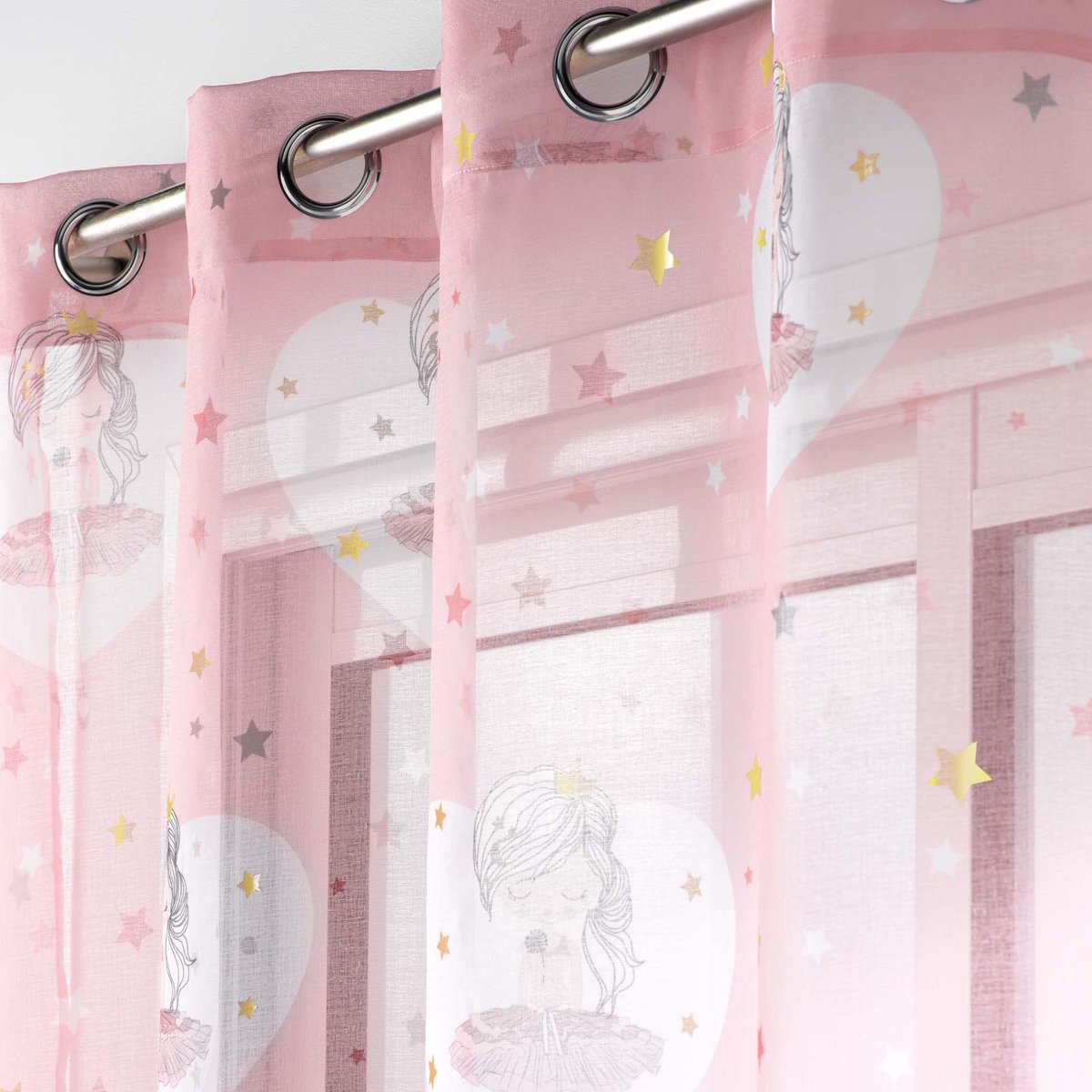 Panneau voile sable 140 x 240 cm Petite danseuse etoile rose, EDEN