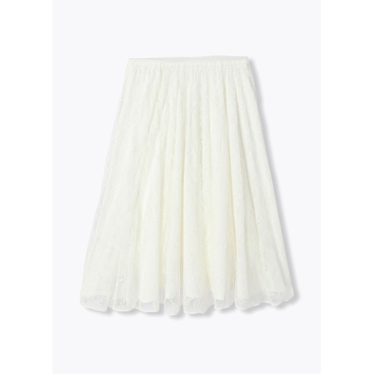 Jupe midi en dentelle ecru, PROMOD
