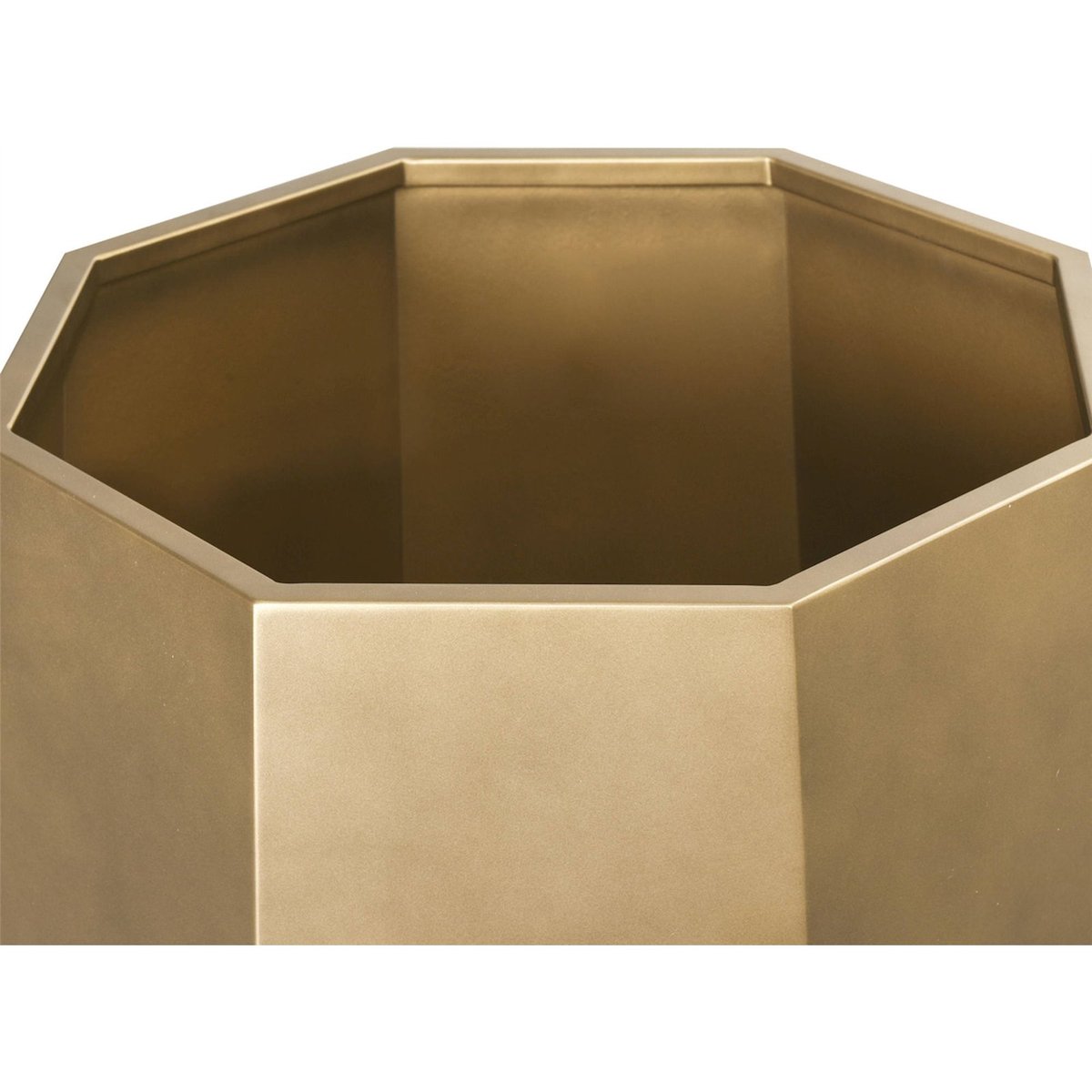 Cache-pot facetté en fer bronze doré, RECOLLECTION