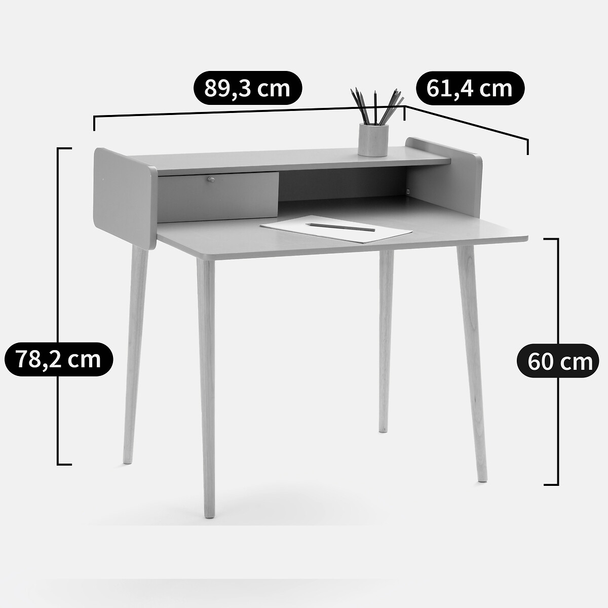 Bureau enfant avec réhausse Zag vert de gris, LA REDOUTE INTERIEURS