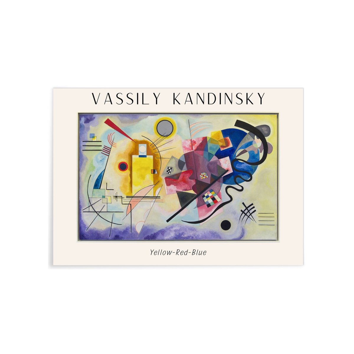 Affiche Vassily Kandinsky Yellow-Red-Blue blanc, L'AFFICHERIE