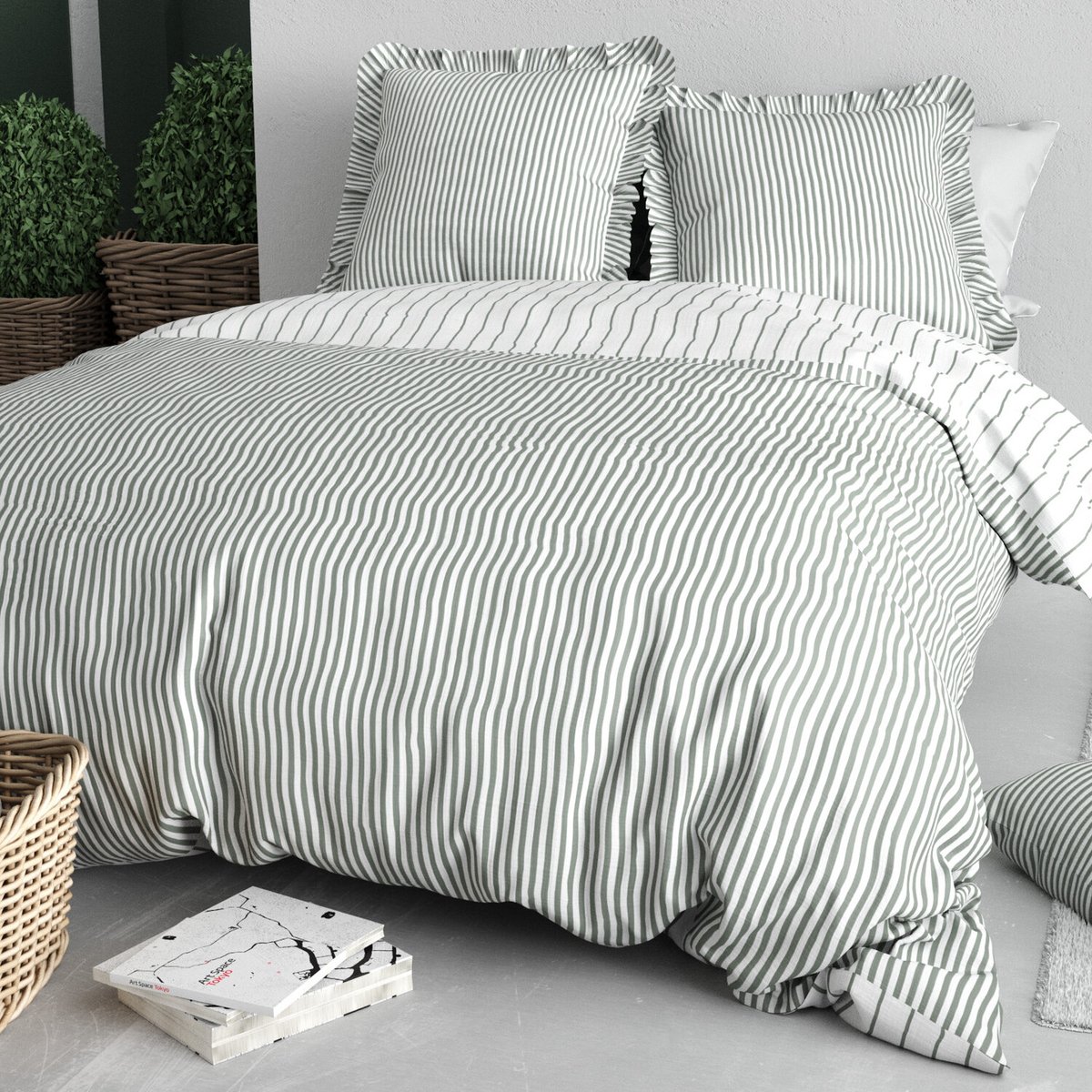 Parure housse de couette 100 % coton 57 fils napoli imprime, C DESIGN HOME TEXTILE