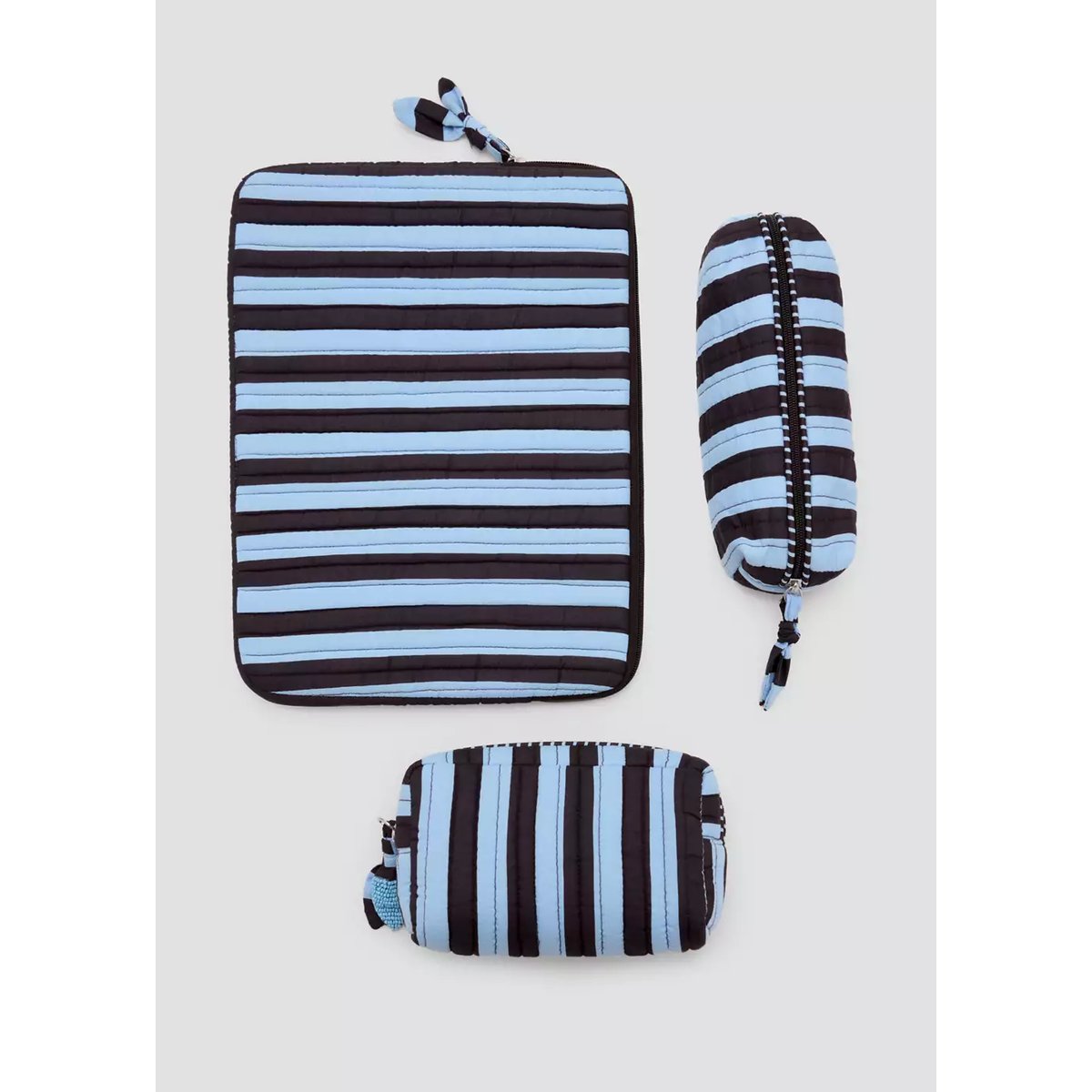 Trousse de maquillage coton rayures bleu, MANGO TEEN