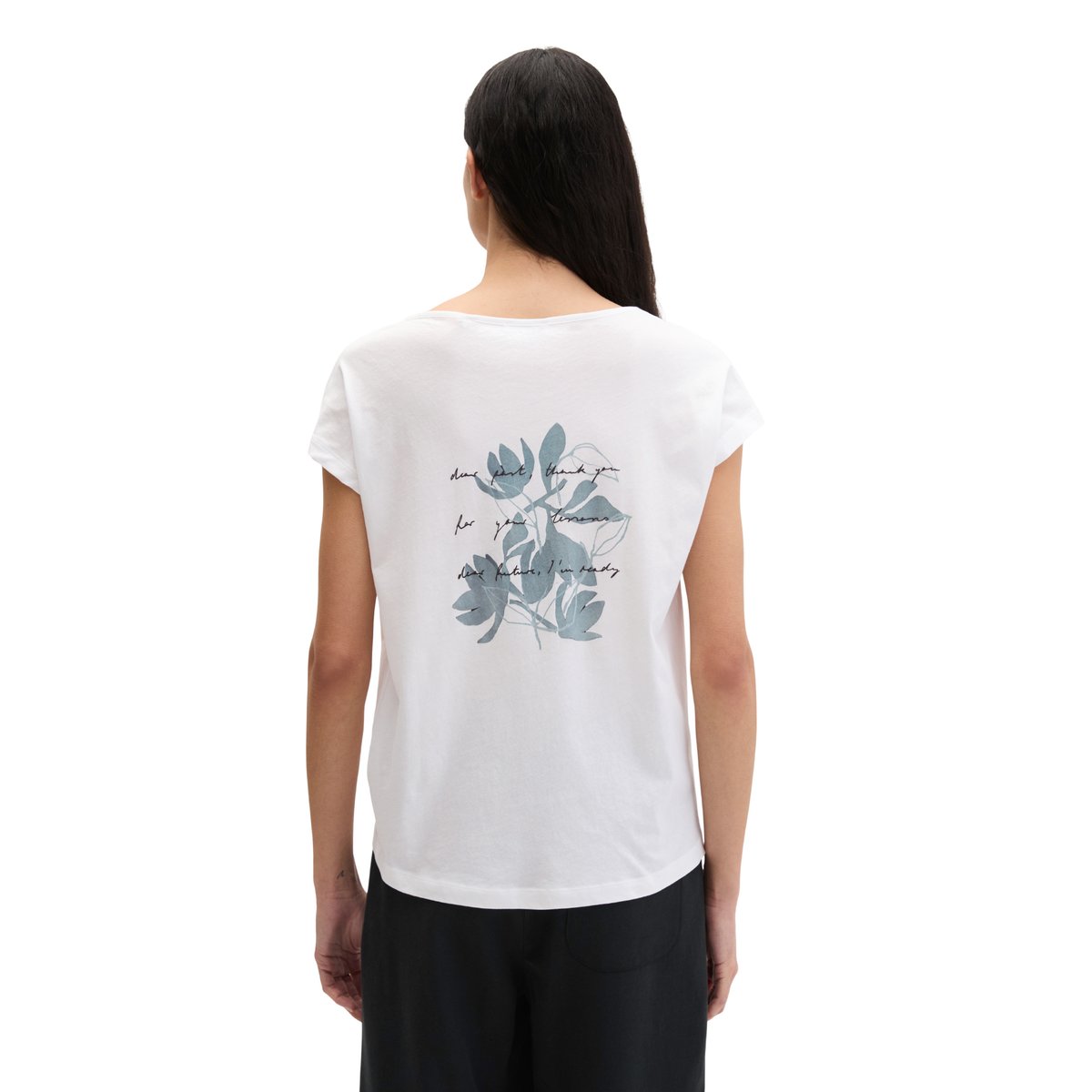 T-shirt imprimé loose en single jersey léger blanc, MARC O'POLO