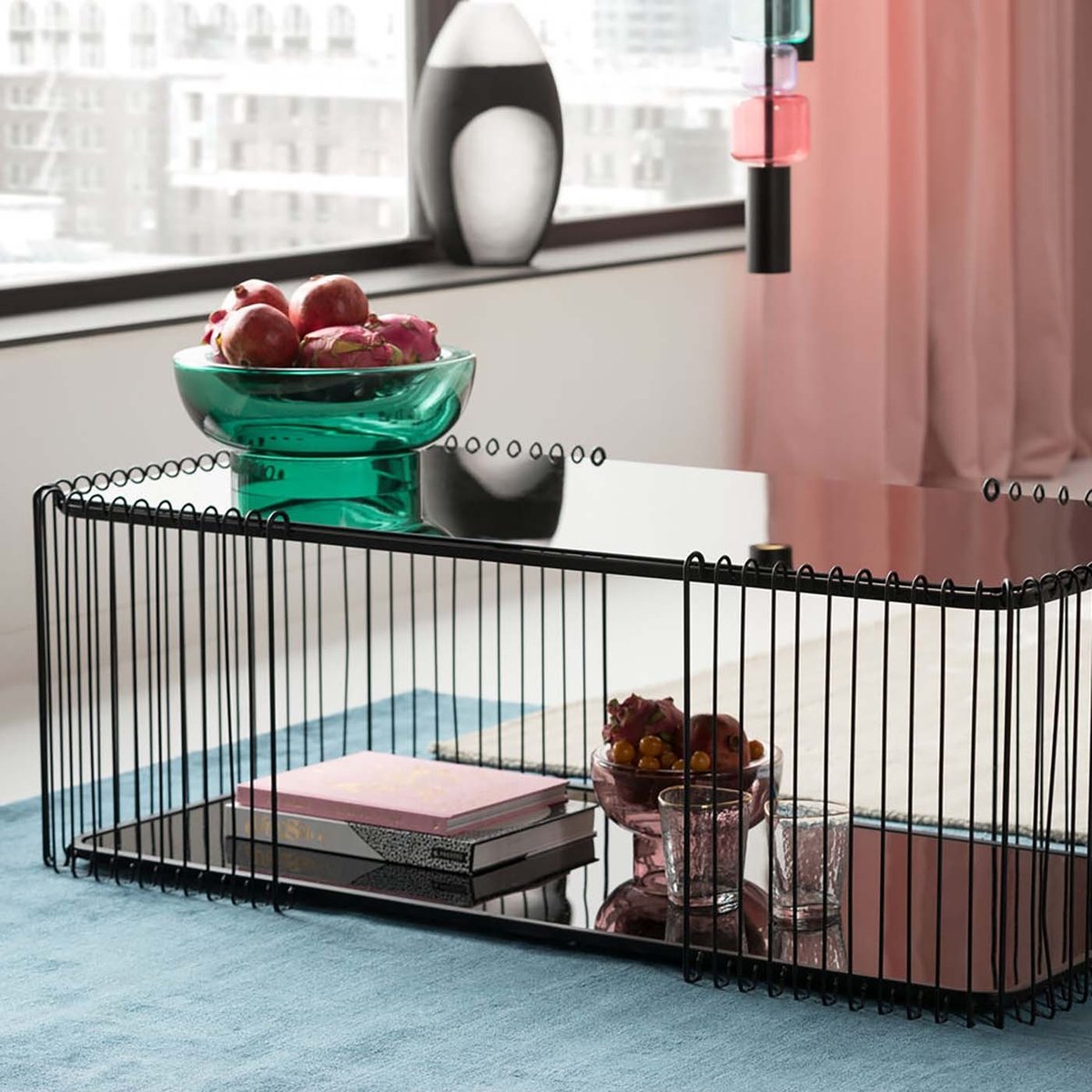 Table basse double plateau, WIRE noir, KARE DESIGN