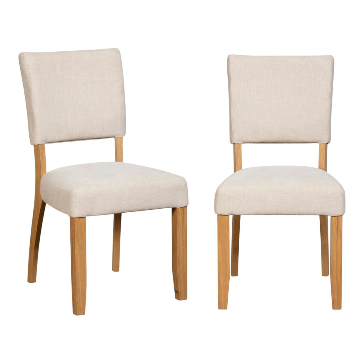 Chaise de salle à manger tissu écru et bois (x2) VELIA blanc, PIER IMPORT