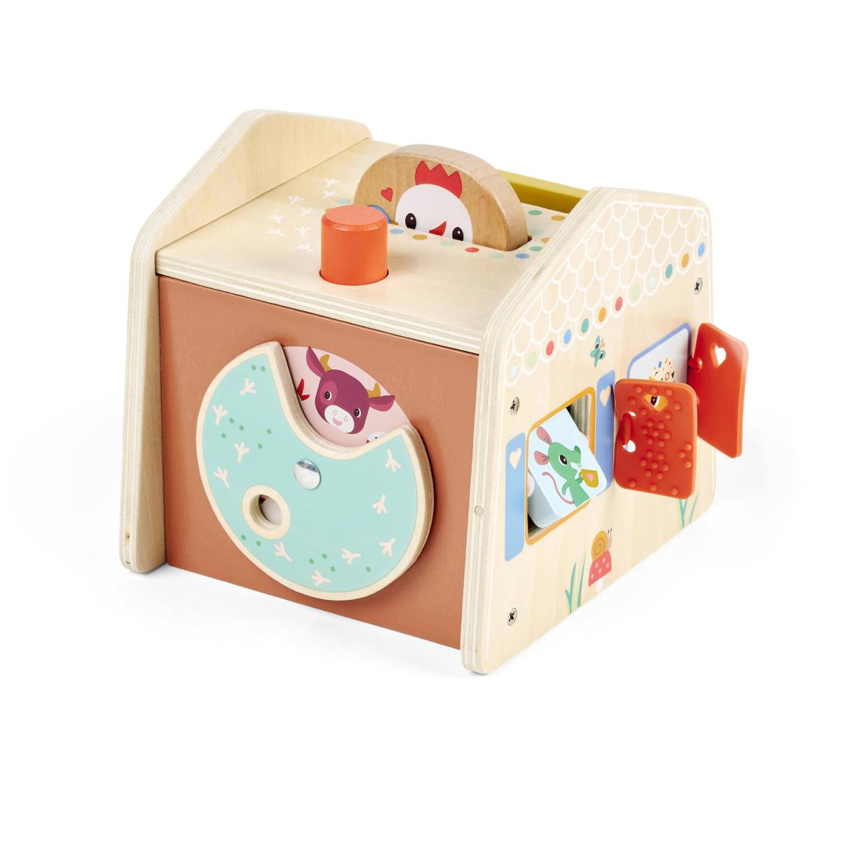 Maisonnette cache cache en bois couleur unique, LILLIPUTIENS