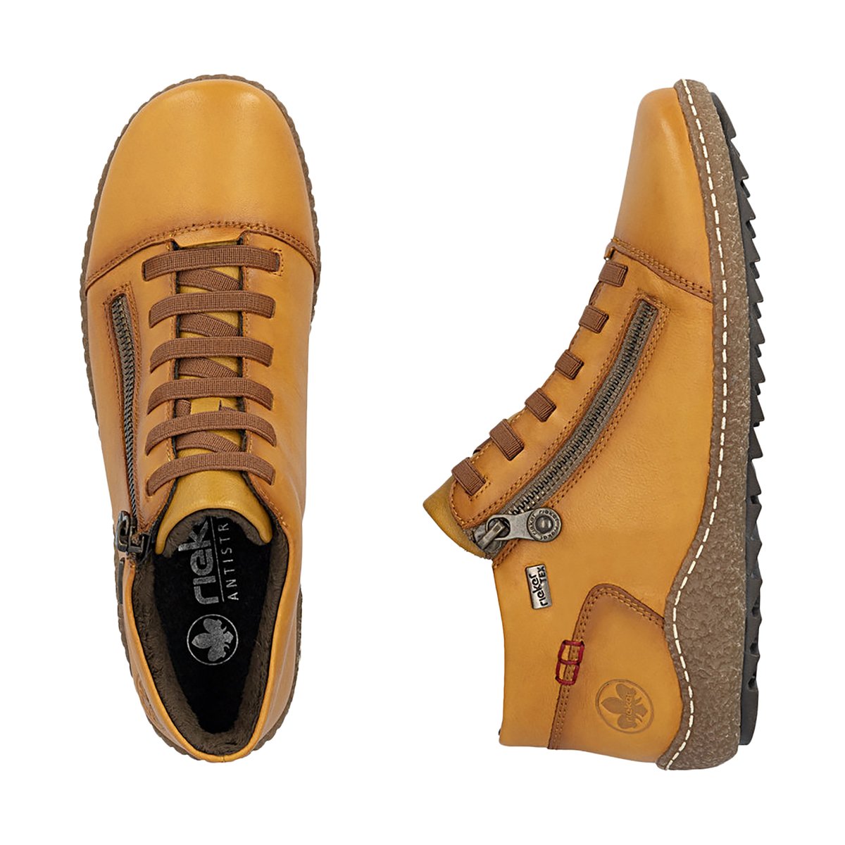 Basket Haute Cuir Rgd jaune, RIEKER