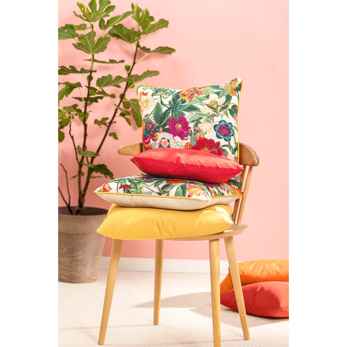 Housse de coussin impression digitale avec passepoil THELMA multicolore, MAGMA HEIMTEX