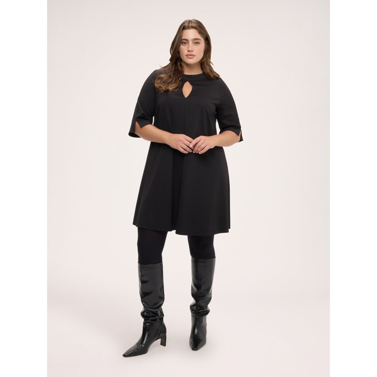 Robe évasée noir, FIORELLA RUBINO
