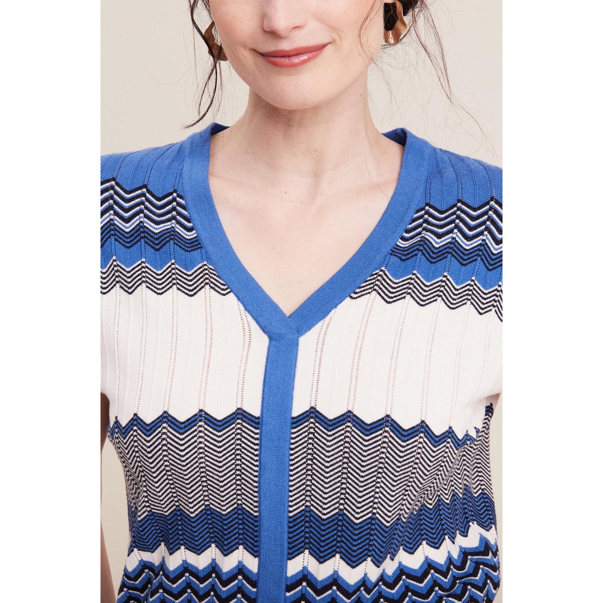 Pull à manches courtes bleu, BREAL