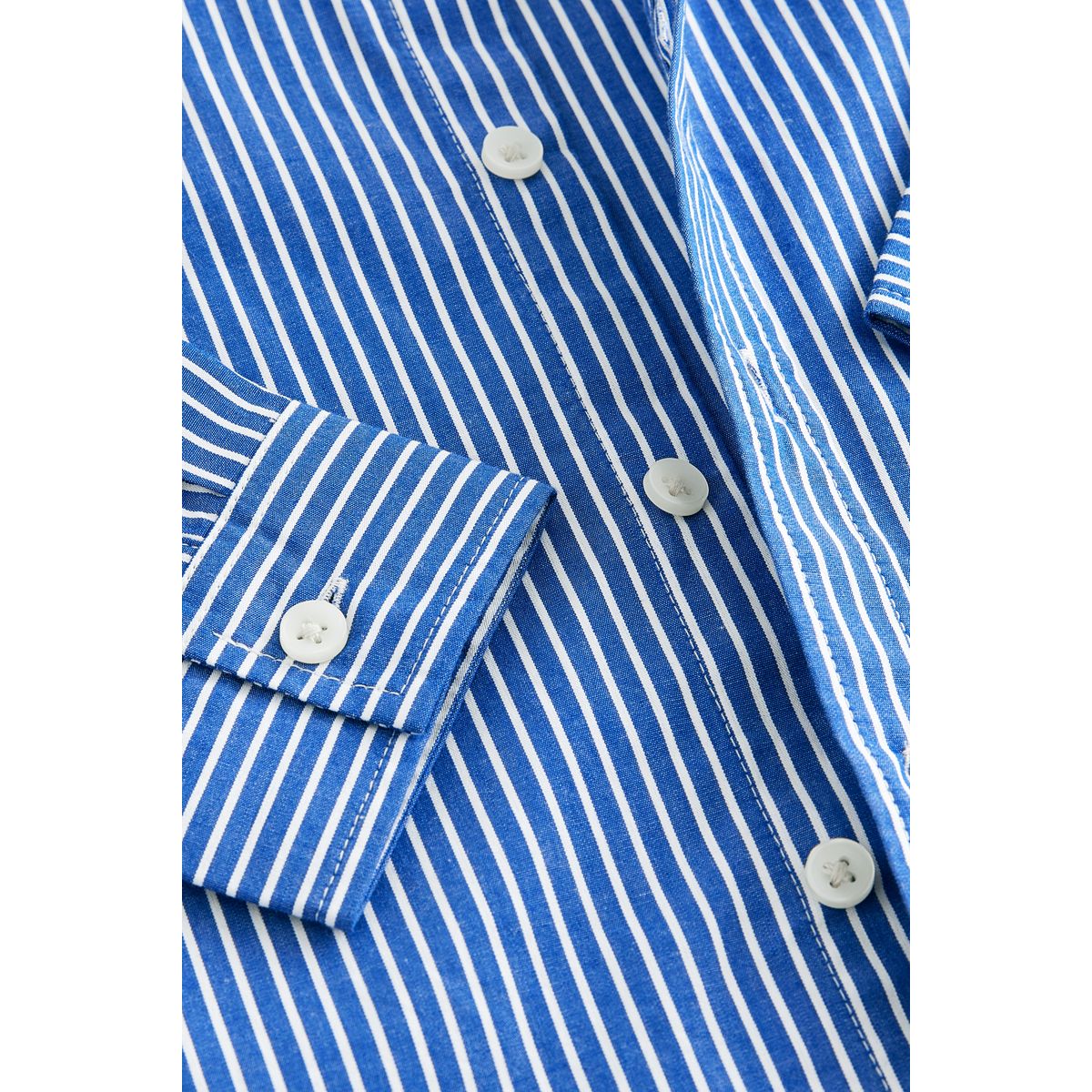Chemise rayée à manches longues 100 % coton rayures bleues, NEXT