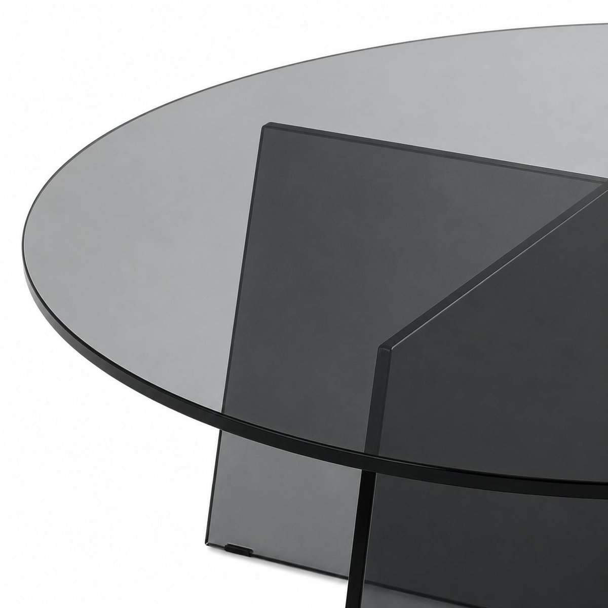 Table basse ronde en verre fumé noir VETRO transparent, PIER IMPORT