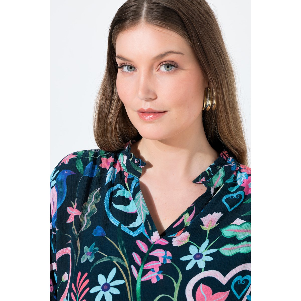 Tunique motif floral marine, ULLA POPKEN