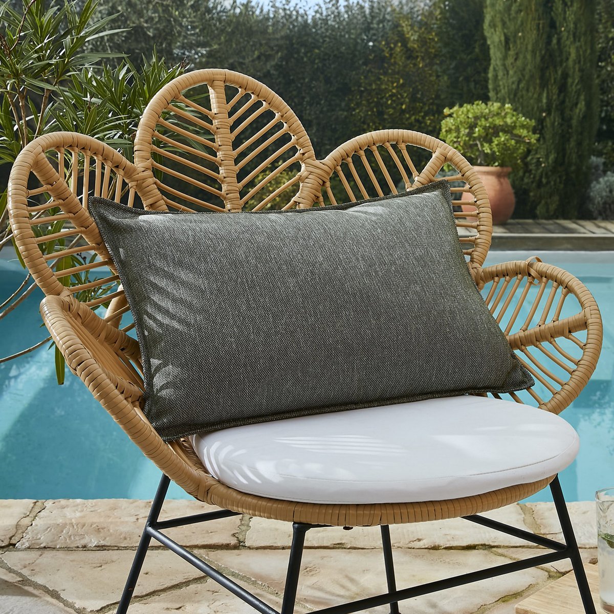Housse de coussin extérieur 40x60 cm Polypropylène Nénuphar nénuphar, EDEN