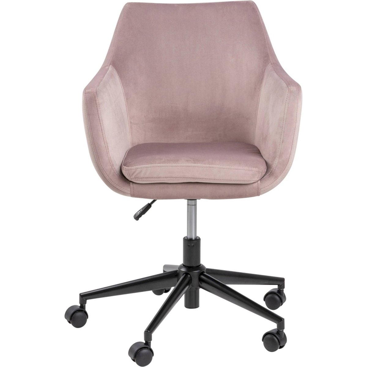 Fauteuil de bureau réglable en velours rose poudré, RECOLLECTION