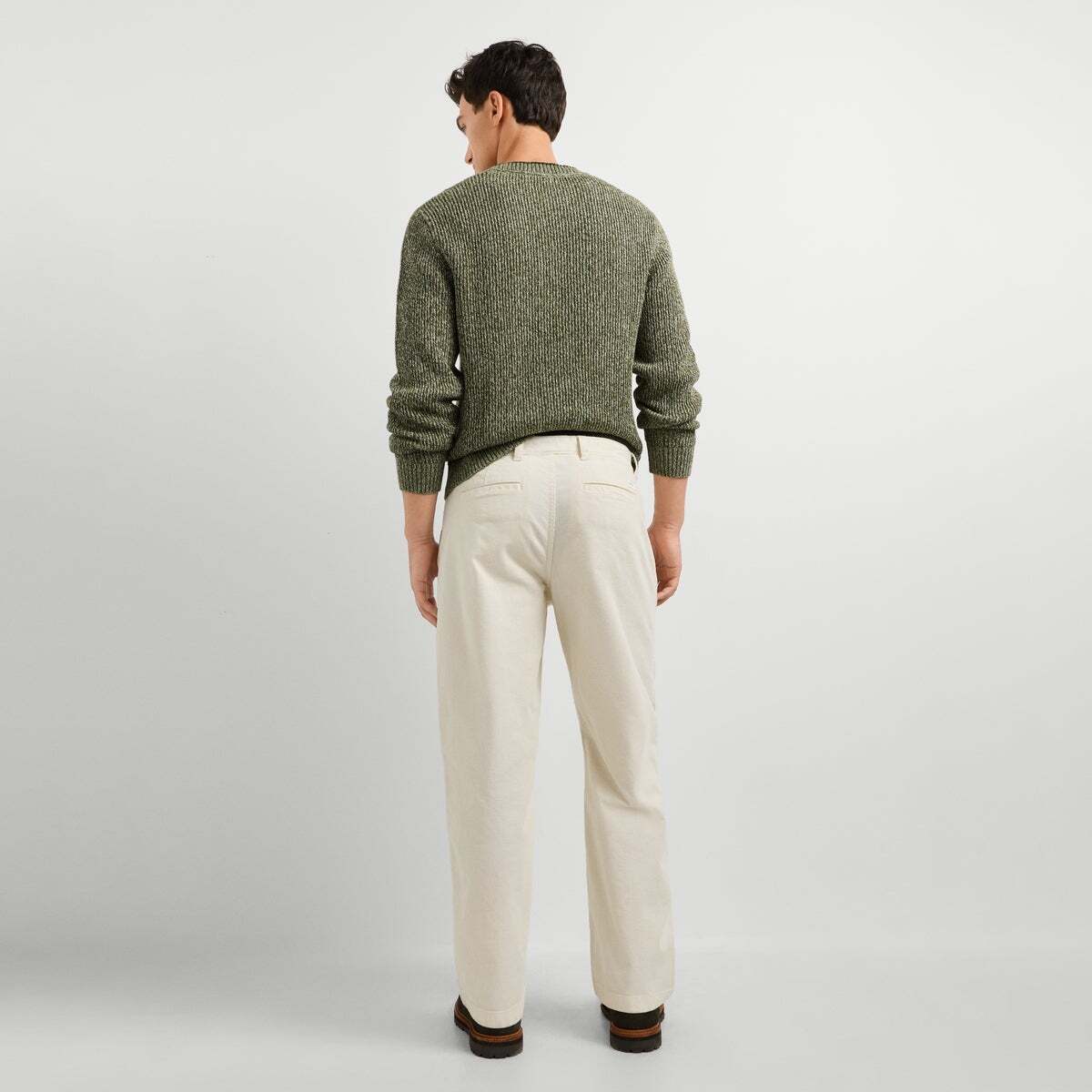 Pantalon Chino En Velours Côtelé Coupe Décontractée blanc ivoire, PEPE JEANS