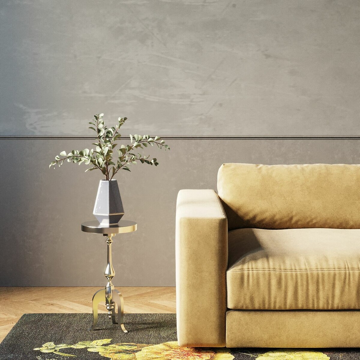 Beistelltisch Barocco Alu Ø27cm silberfarben, KARE DESIGN