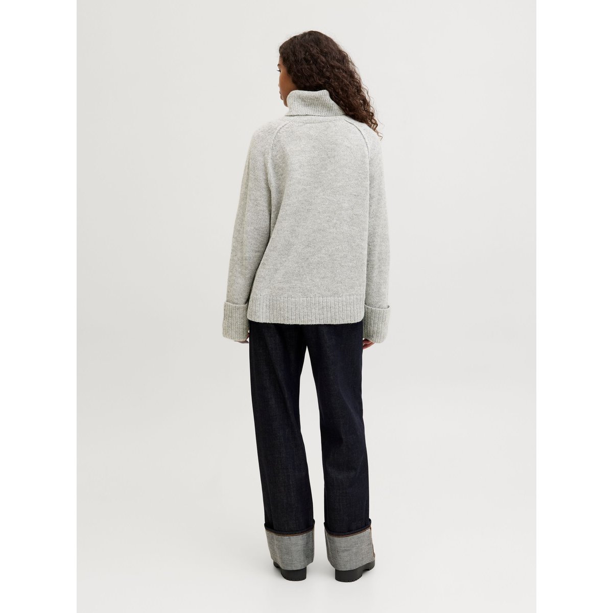 Col Roulé grise - light grey melange, JJXX