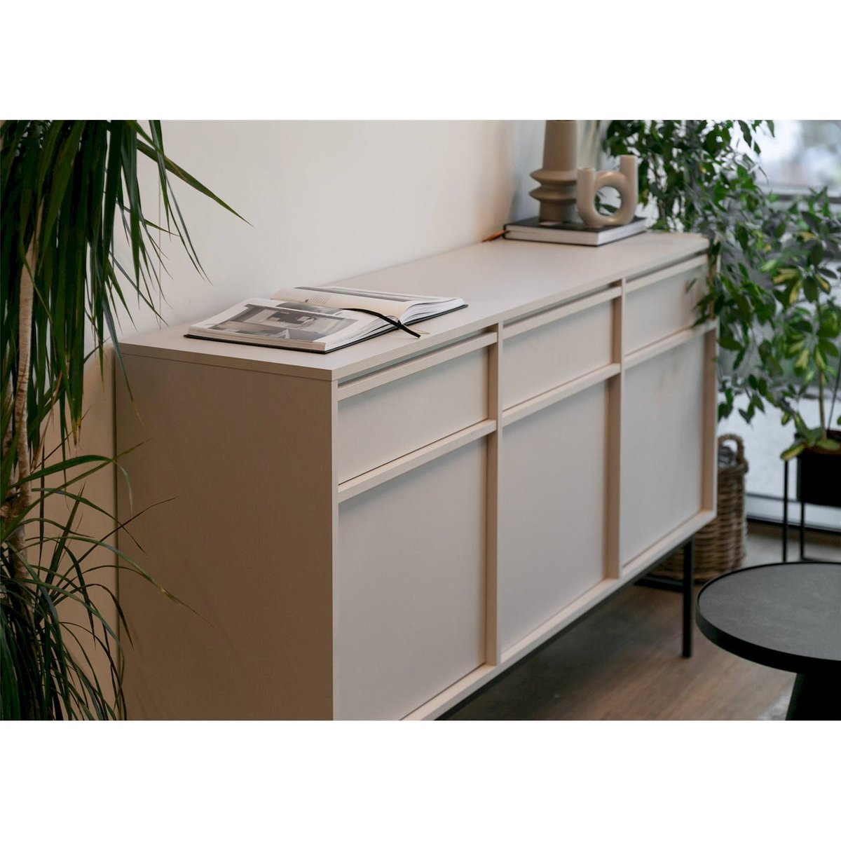 Commode 3 portes et tiroirs collection EVO beige sable, RECOLLECTION