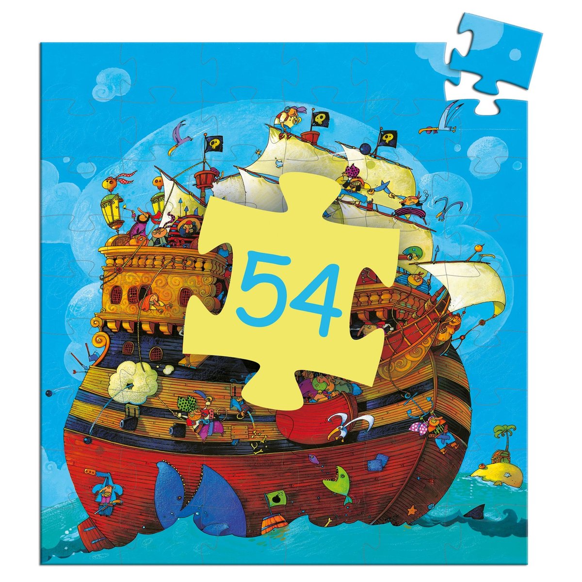 Puzzle bleu, marron, rouge, DJECO